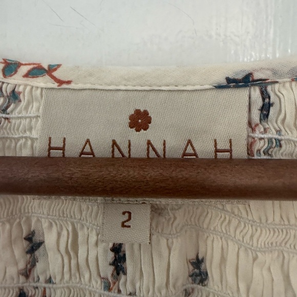 Hannah Artwear Palma Sapphire Carmen Blouse Top $245 EUC 2 / Medium 8 Tuckernuck - Picture 7 of 8